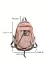 Letter Embroidered Classic Backpack Drawstring Design With Bag Charm