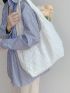 Minimalist Shopper Bag Ruched Detail Preppy