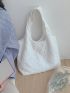 Minimalist Shopper Bag Ruched Detail Preppy