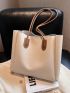 Two Tone Shoulder Tote Bag Double Handle With Inner Pouch