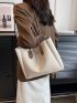 Two Tone Shoulder Tote Bag Double Handle With Inner Pouch