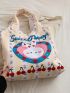 Cartoon Graphic Shopper Bag Large Capacity Preppy