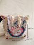 Cartoon Graphic Shopper Bag Large Capacity Preppy