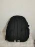 Letter Graphic Classic Backpack Medium Zipper Black