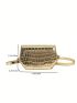 Letter Graphic Novelty Bag Mini Crocodile Embossed Funky