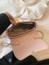 Mini Flap Square Bag Metal Decor Pink  Chain Strap