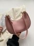 Minimalist Hobo Bag Medium Zipper Pink