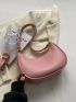 Minimalist Hobo Bag Medium Zipper Pink