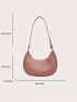 Minimalist Hobo Bag Medium Zipper Pink