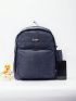 Medium Zipper Classic Backpack Letter Graphic High-capacity Adjustable-strap