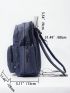 Medium Zipper Classic Backpack Letter Graphic High-capacity Adjustable-strap