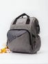 Letter Patch Classic Backpack Colorblock For Daily