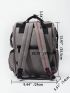 Letter Patch Classic Backpack Colorblock For Daily