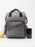 Letter Patch Classic Backpack Colorblock For Daily