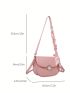 Mini Saddle Bag Pink Twilly Scarf Decor Adjustable-strap