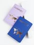 2pcs Flap Passport Case Metal Letter Graphic & Map Pattern For Outdoor Travel