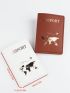 2pcs Letter Graphic Passport Case Bifold