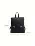 Colorblock Classic Backpack Small Buckle Decor