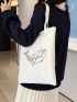 Cartoon Graphic Shopper Bag Small Preppy