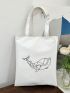 Cartoon Graphic Shopper Bag Small Preppy