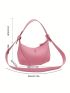 Minimalist Hobo Bag Medium Zipper Pink