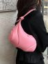 Minimalist Hobo Bag Medium Zipper Pink