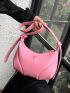 Minimalist Hobo Bag Medium Zipper Pink