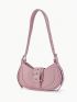 Trendy Buckle Shoulder Bag Women Genuine Leather Hobo Bag