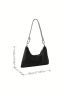 Rhinestone Decor Hobo Bag Knot Design Strap, Clear Bag