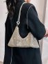 Rhinestone Decor Hobo Bag Knot Design Strap, Clear Bag