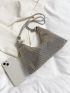 Rhinestone Decor Hobo Bag Knot Design Strap, Clear Bag