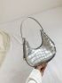 Small Hobo Bag Geometric Pattern Metallic Funky