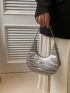 Small Hobo Bag Geometric Pattern Metallic Funky