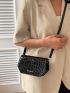 Mini Flap Square Bag Crocodile Embossed Letter Graphic