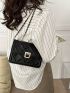 Mini Square Bag Geometric Pattern Flap Chain Strap