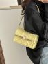 Mini Square Bag Geometric Pattern Flap Chain Strap For Daily