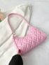 Quilted Baguette Bag Baby Pink Fashionable