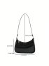 Mini Geometric Pattern Hobo Bag Black For Daily