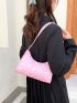 Quilted Baguette Bag Baby Pink Fashionable