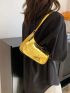 Mini Geometric Pattern Hobo Bag Gold Funky