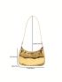 Mini Geometric Pattern Hobo Bag Gold Funky