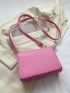 Mini Square Bag Pink Flap For Daily