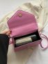 Mini Square Bag Pink Flap For Daily