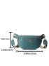 Chevron Fanny Pack Zipper Metal Decor Pu