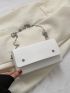 Small Square Bag White Minimalist Chain Strap