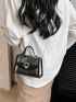 Mini Square Bag Metal Decor Clear Chain Strap