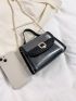 Mini Square Bag Metal Decor Clear Chain Strap