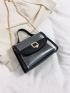 Mini Square Bag Metal Decor Clear Chain Strap