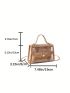 Mini Square Bag Metal Decor Clear Chain Strap