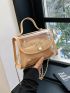 Mini Square Bag Metal Decor Clear Chain Strap